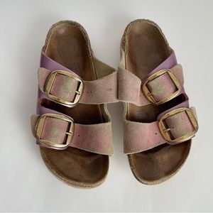 Birkenstock Pink/Purple Big Buckle Sandals